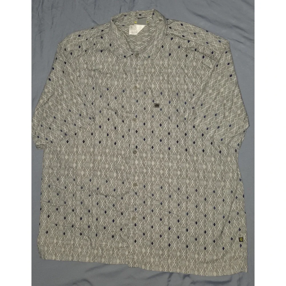 The North Face Mens A5 Series Short Sleeve Geometric Print Camp Shirt Size XL